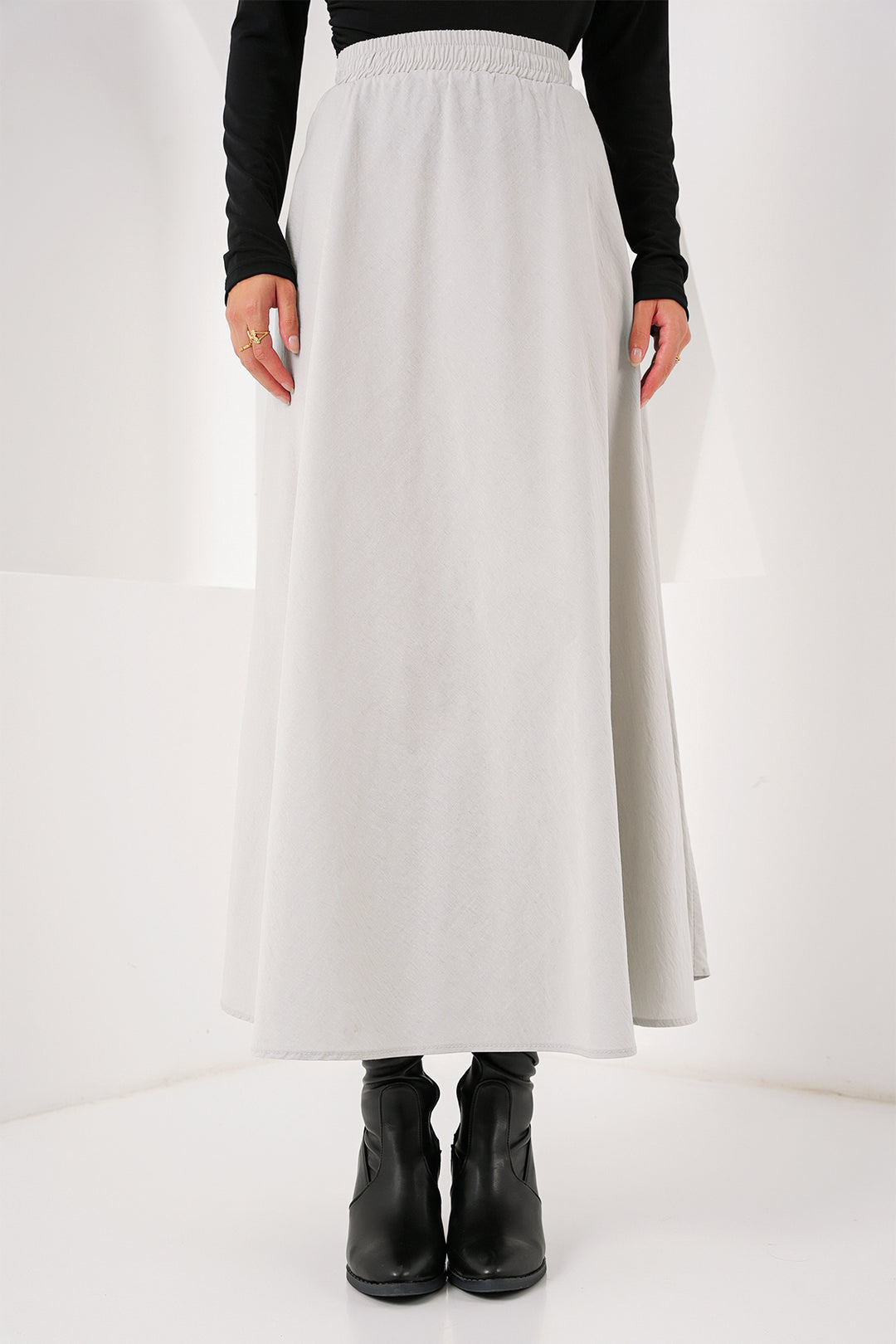 Bigdart Jupe longue avec poches pour femmes 8024 - Gris