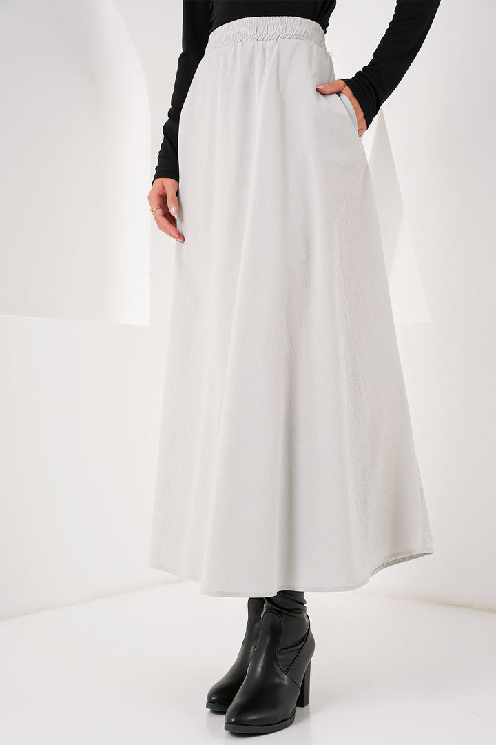Bigdart Jupe longue avec poches pour femmes 8024 - Gris