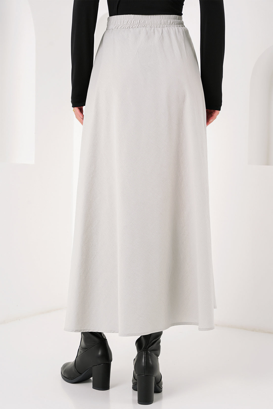 Bigdart Jupe longue avec poches pour femmes 8024 - Gris