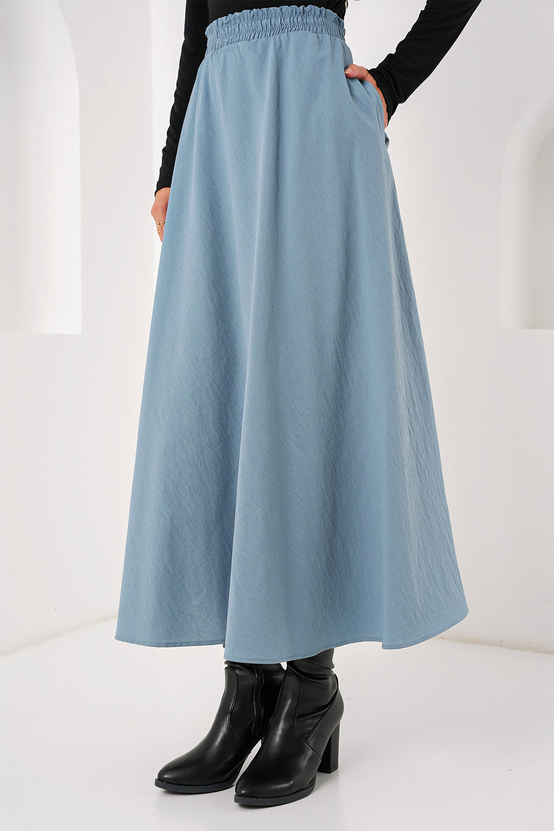 Bigdart Jupe longue à poches pour femme 8024 - Indigo