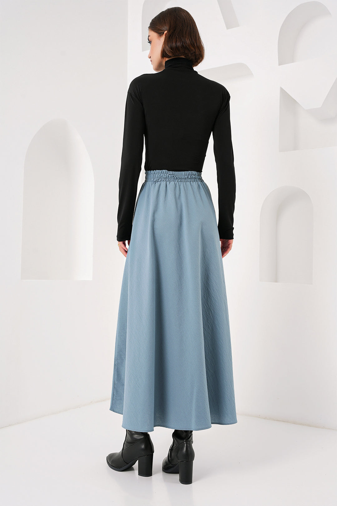 Bigdart Jupe longue à poches pour femme 8024 - Indigo