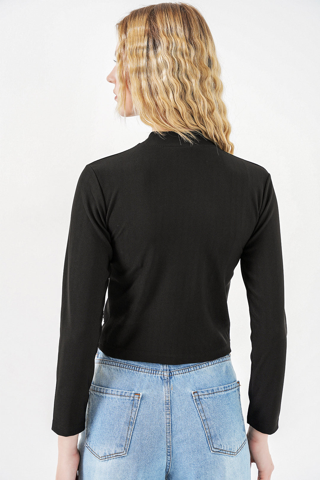 Bigdart Blouse tricotée à fleurs pour femmes 978 - Noir