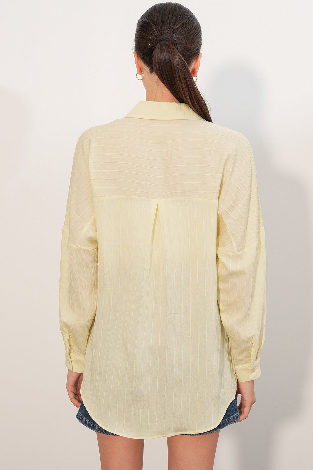 Bigdart Chemise oversize à rayures pour femme 20407 - Jaune