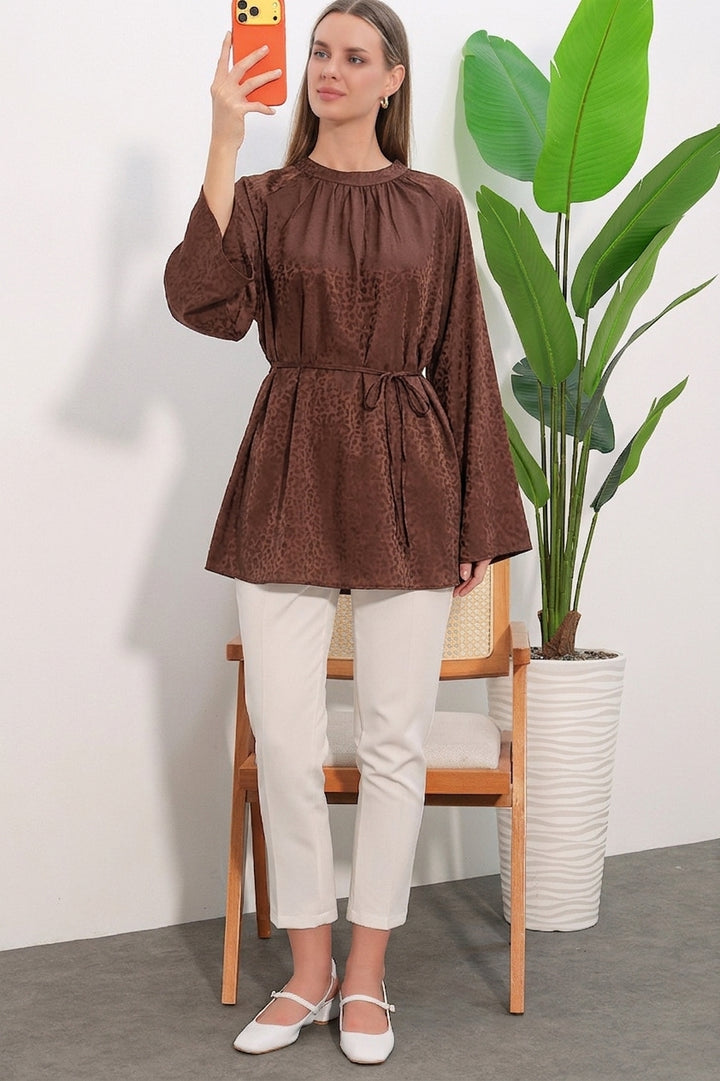 Bigdart Tunique oversize à rayures pour femme 50009 - Marron