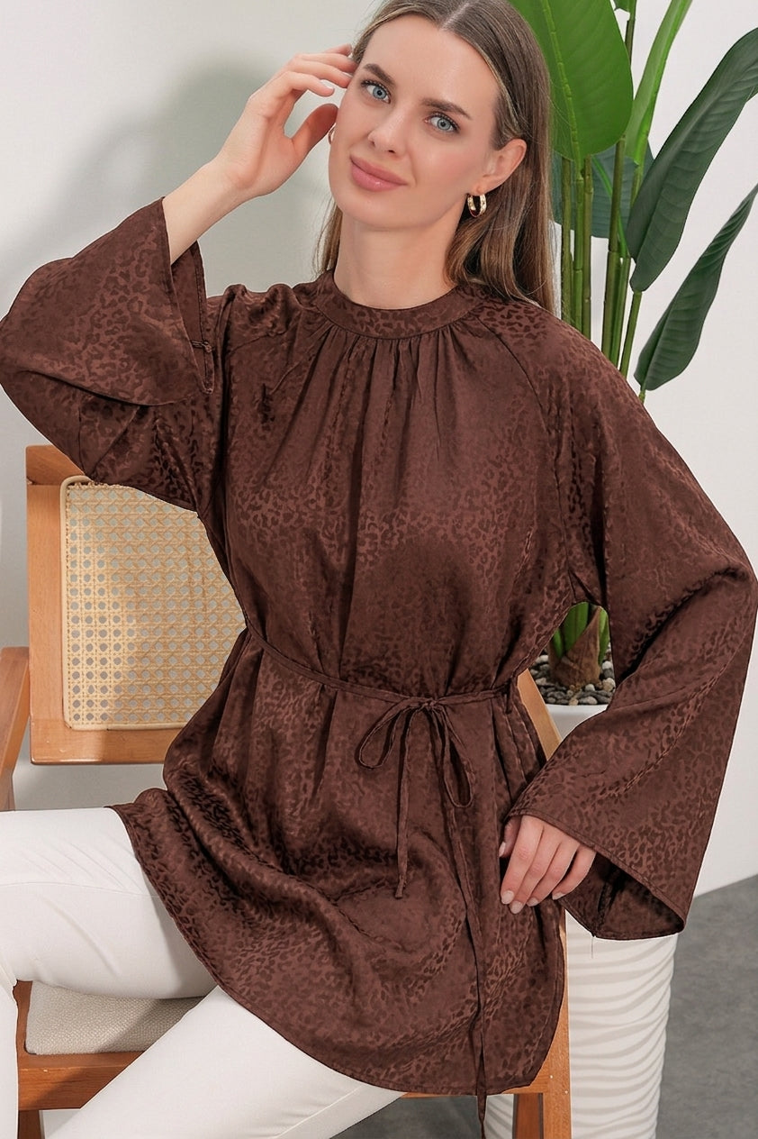 Bigdart Tunique oversize à rayures pour femme 50009 - Marron