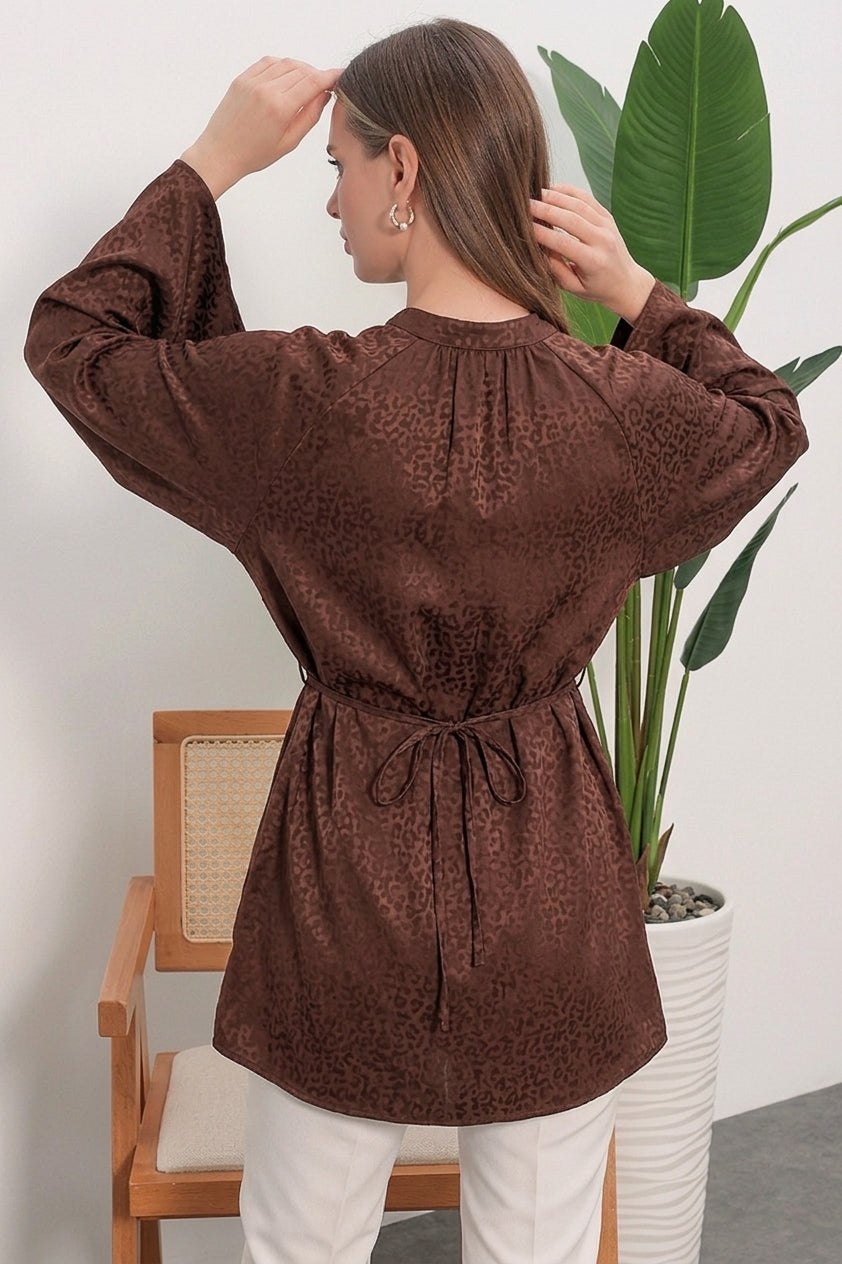 Bigdart Tunique oversize à rayures pour femme 50009 - Marron