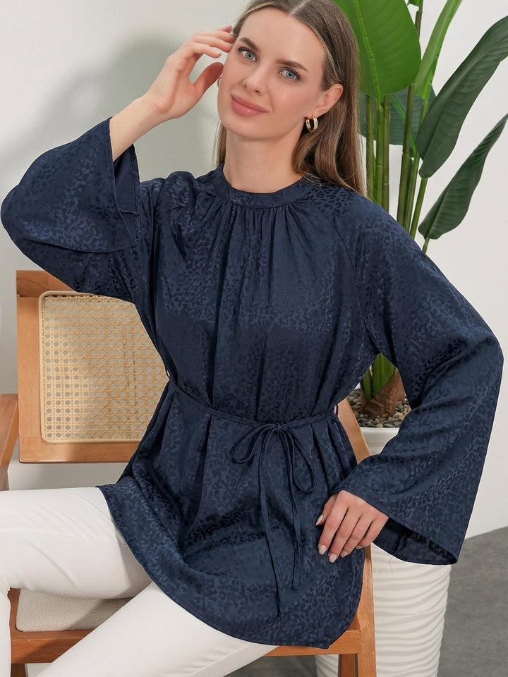 Bigdart Tunique oversize à lacets à rayures pour femme 50009 - Bleu marine