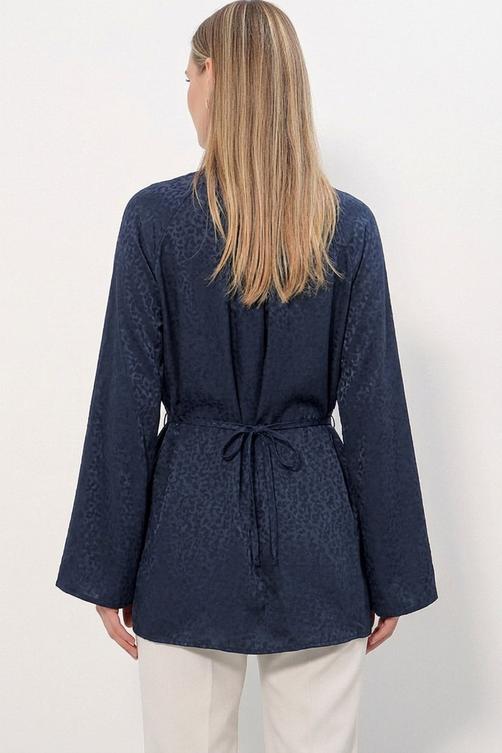 Bigdart Tunique oversize à lacets à rayures pour femme 50009 - Bleu marine