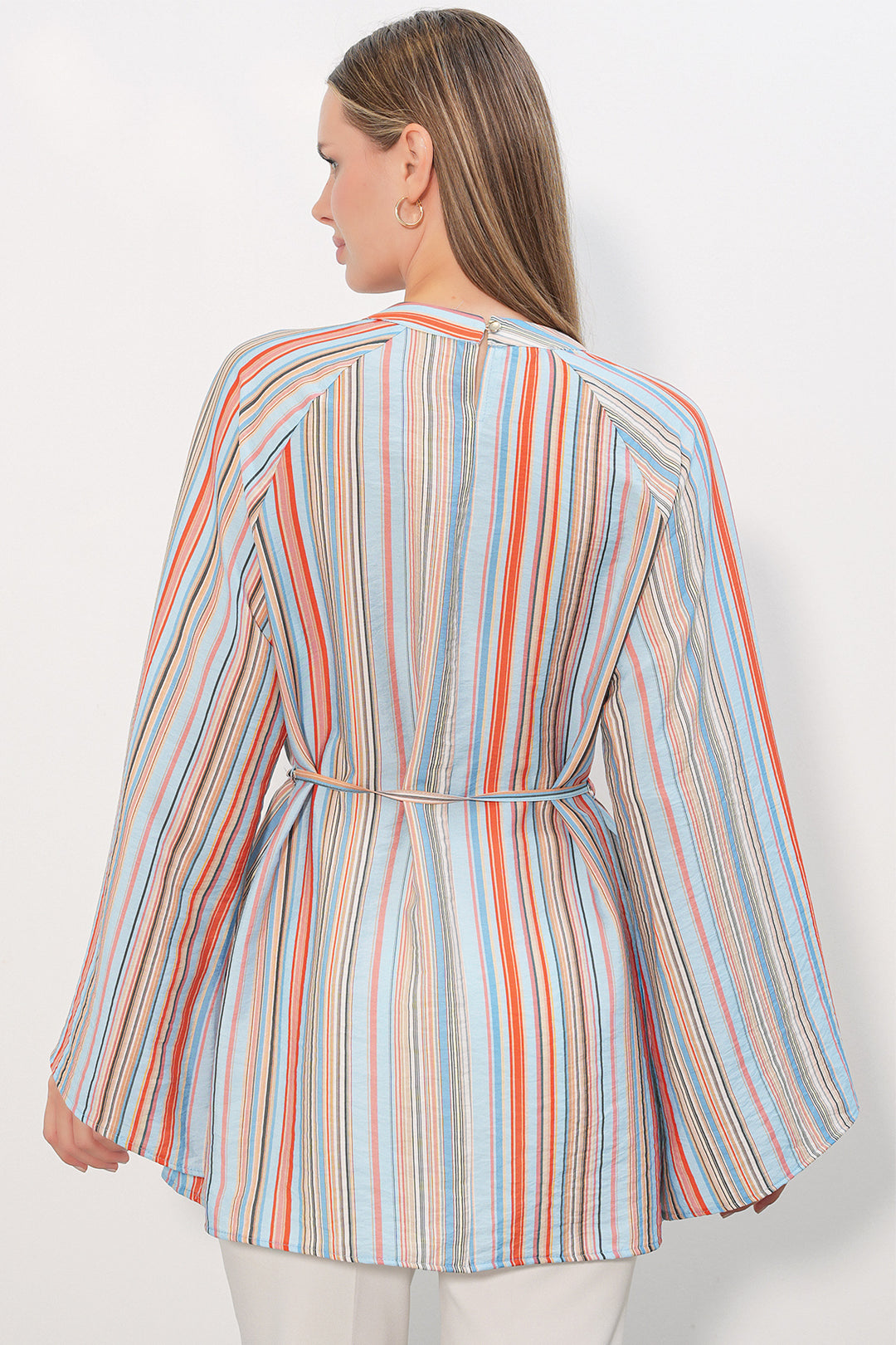 Bigdart Tunique oversize à rayures avec lacets femme 50009 - Bleu