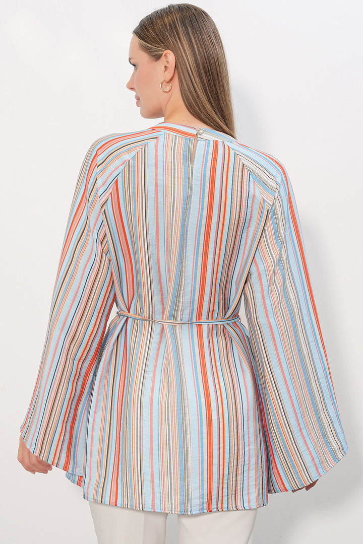 Bigdart Tunique oversize à rayures avec lacets femme 50009 - Bleu