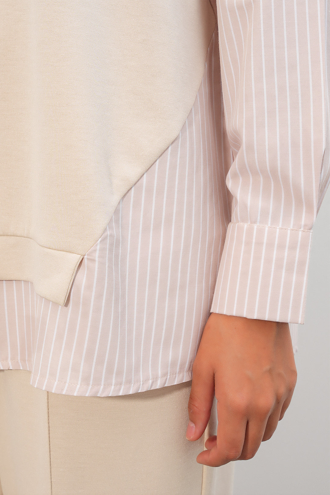 Bigdart Ensemble tissé à rayures pour femme 6750 - Beige