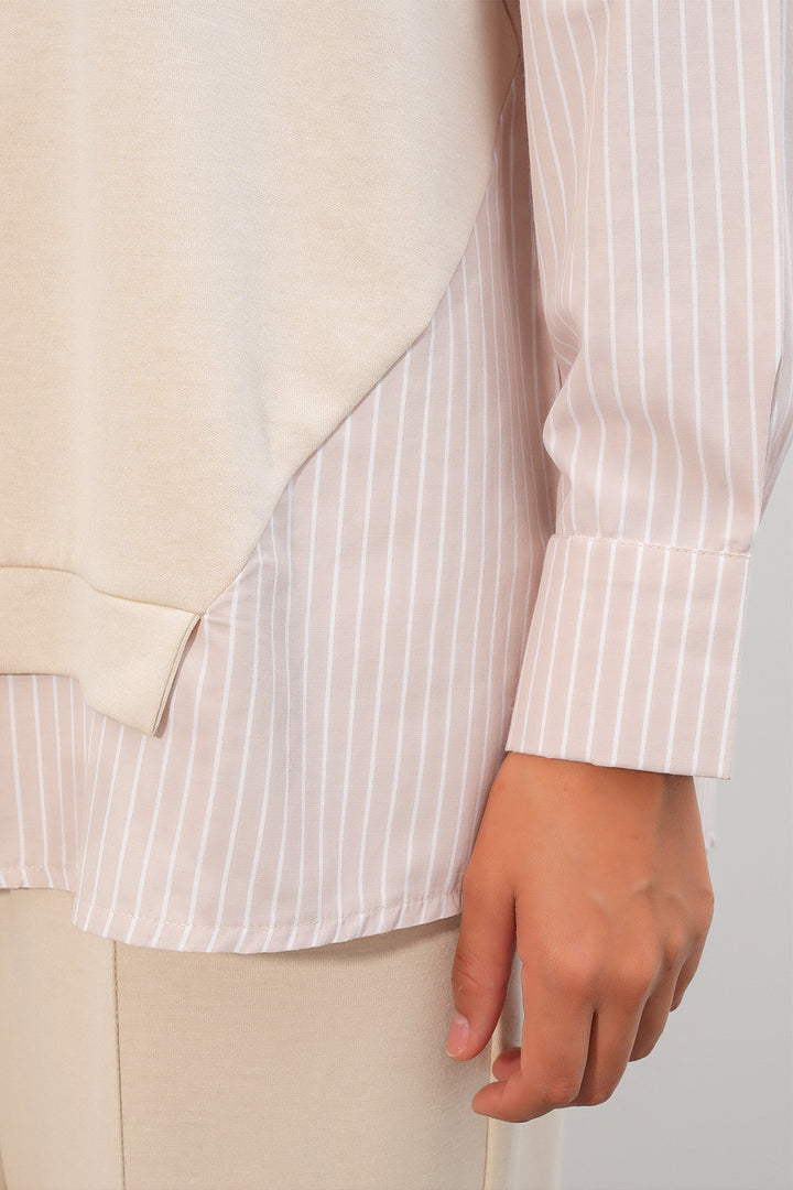 Bigdart Ensemble tissé à rayures pour femme 6750 - Beige