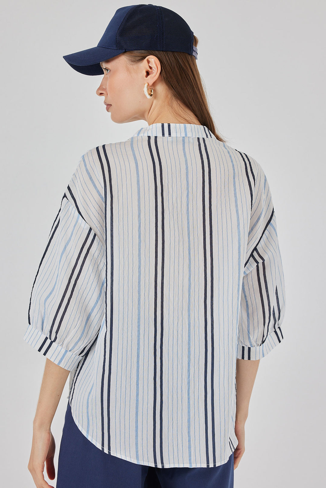 Bigdart Blouse oversize rayée femme 967 - açik Bleu