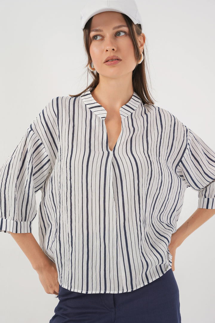 Bigdart Blouse oversize rayée femme 967 - f.Bleu marine