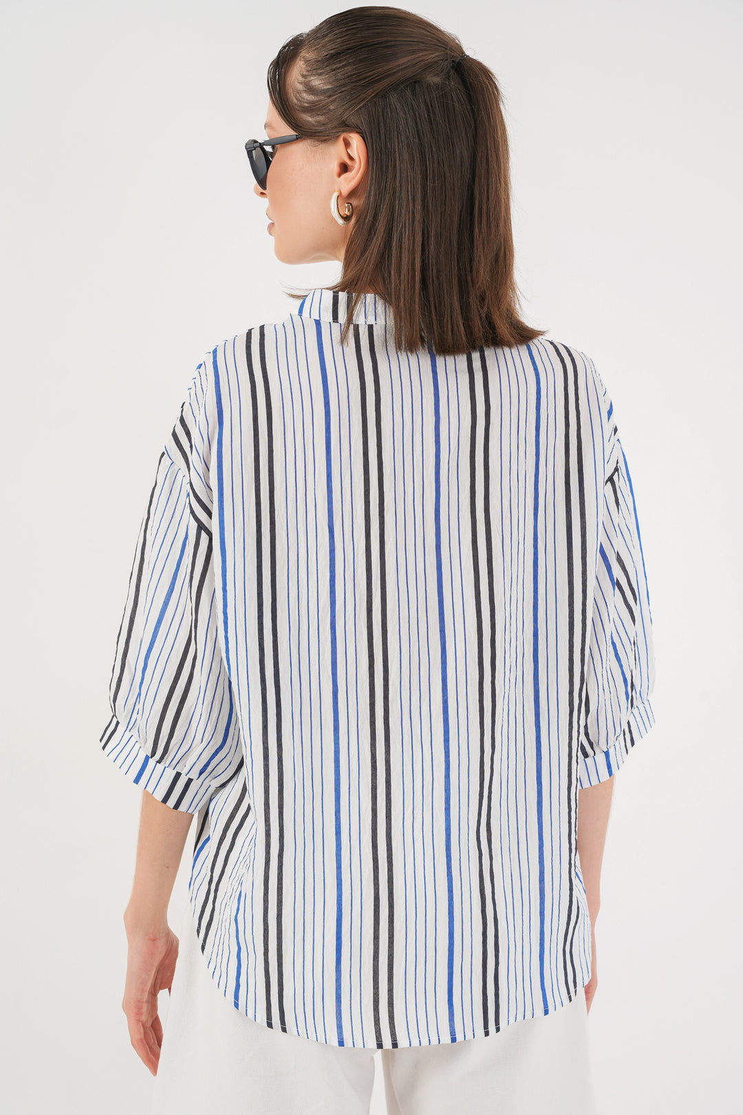 Bigdart Blouse oversize rayée femme 967 - Bleu marine