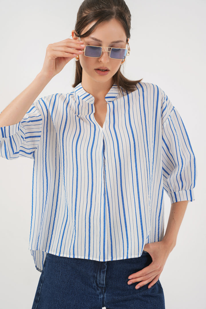 Bigdart Blouse Oversize Rayée Femme 967 - Bleu
