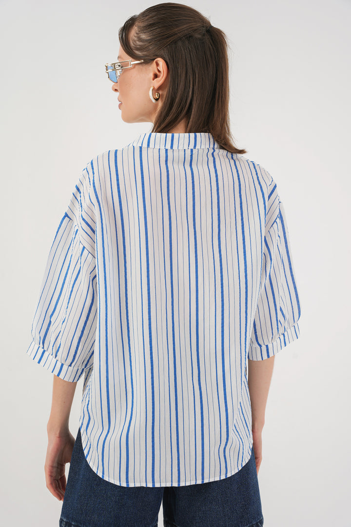Bigdart Blouse Oversize Rayée Femme 967 - Bleu