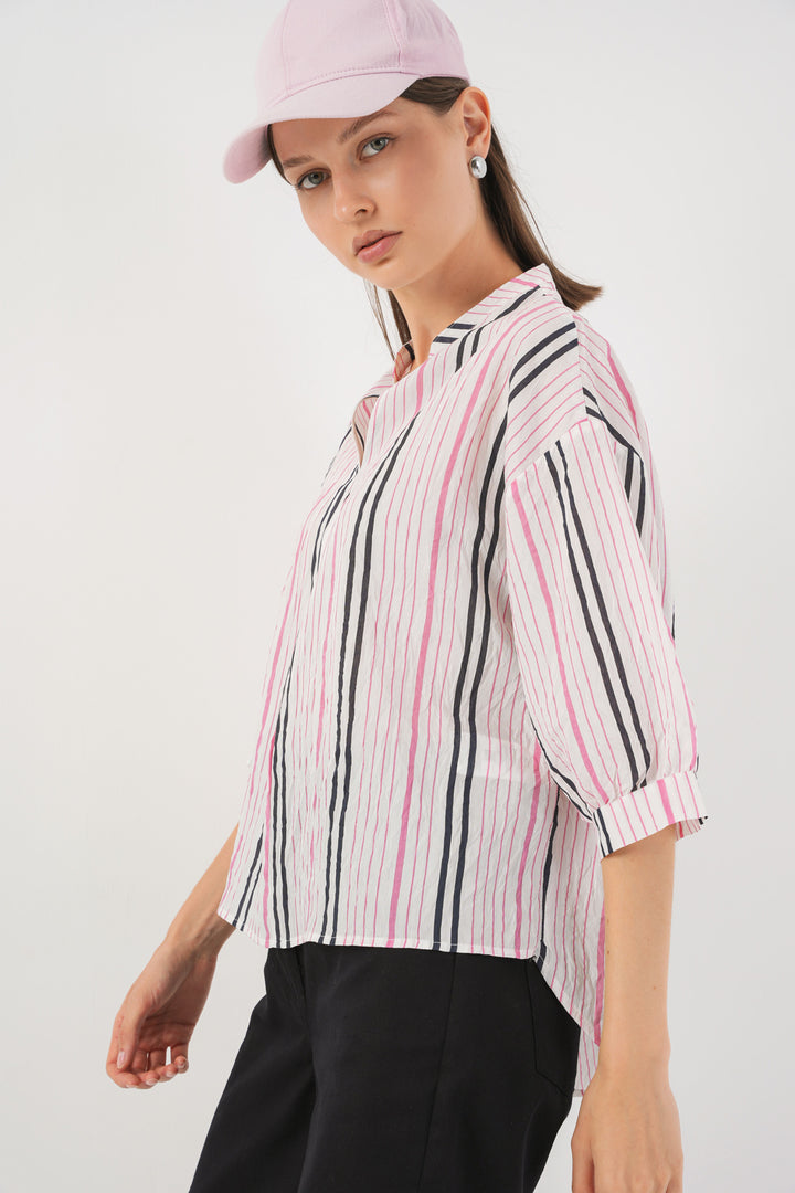 Bigdart Blouse oversize rayée pour femme 967 - Rose