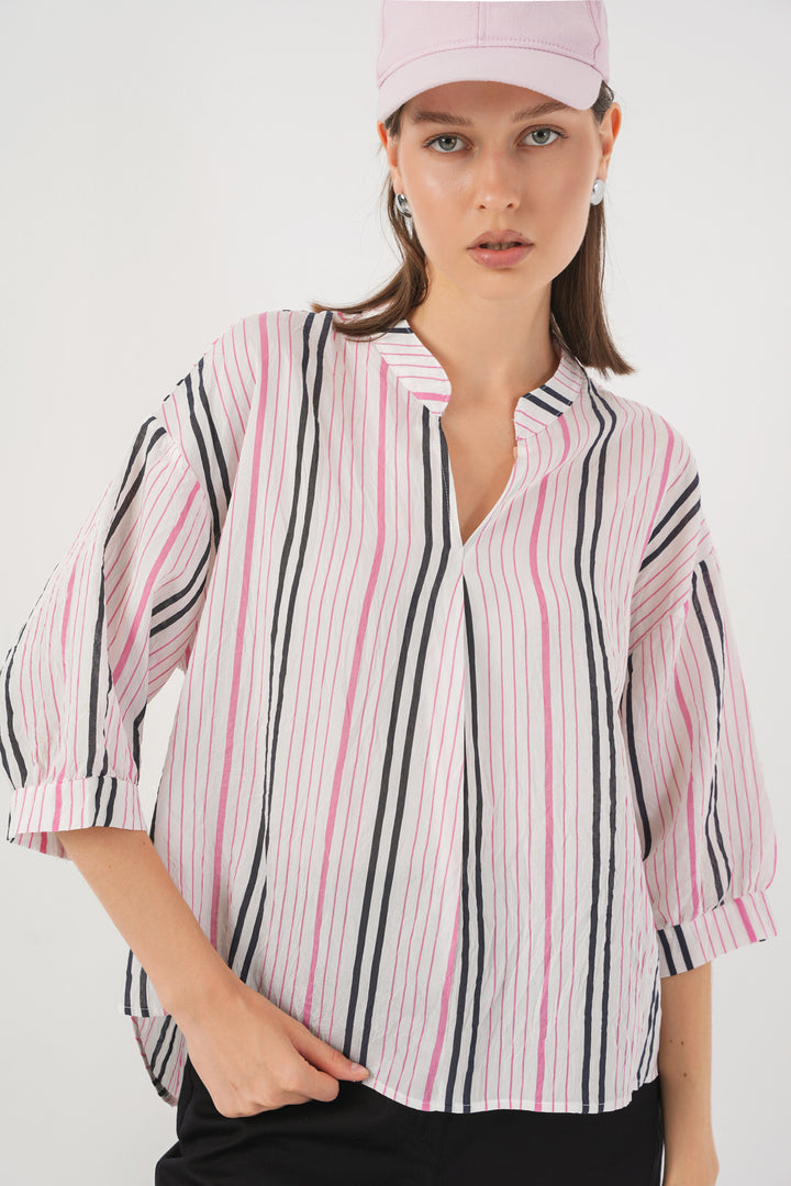 Bigdart Blouse oversize rayée pour femme 967 - Rose