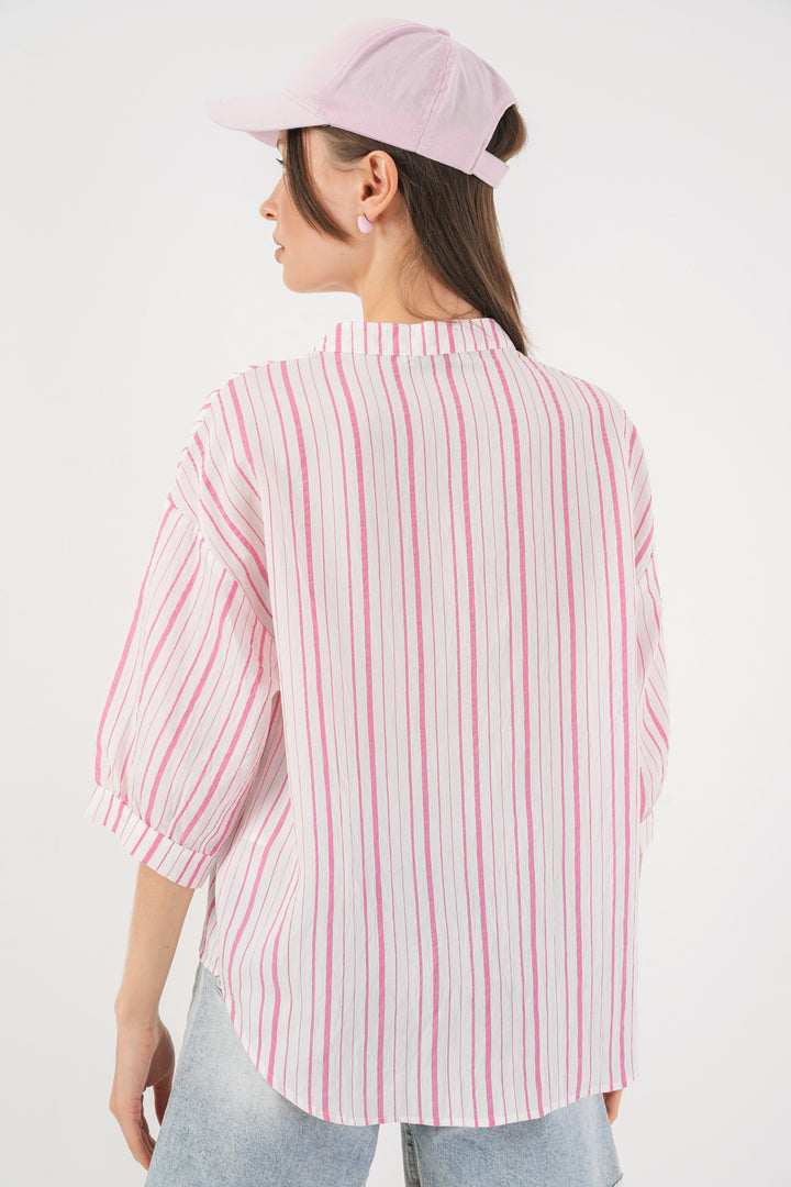 Bigdart Blouse oversize rayée pour femme 967 - Poudré
