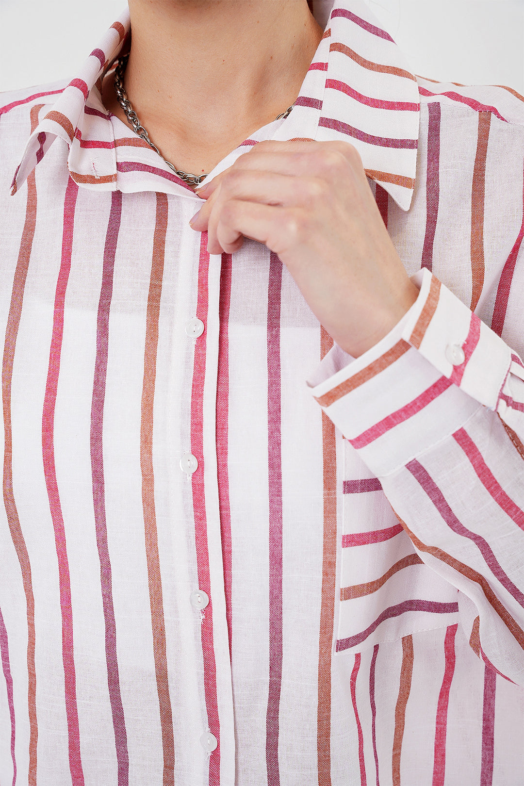 Bigdart Chemise oversize à rayures femme 20278 - Rouge