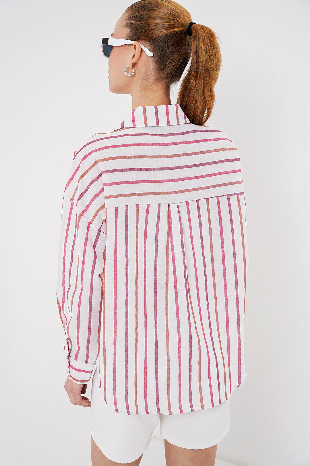 Bigdart Chemise oversize à rayures femme 20278 - Rouge
