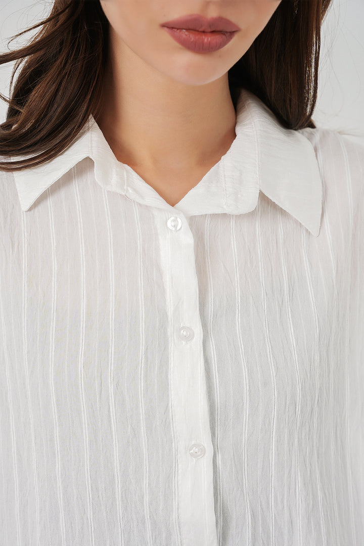 Bigdart Chemise oversize à rayures pour femme 20293 - Blanc