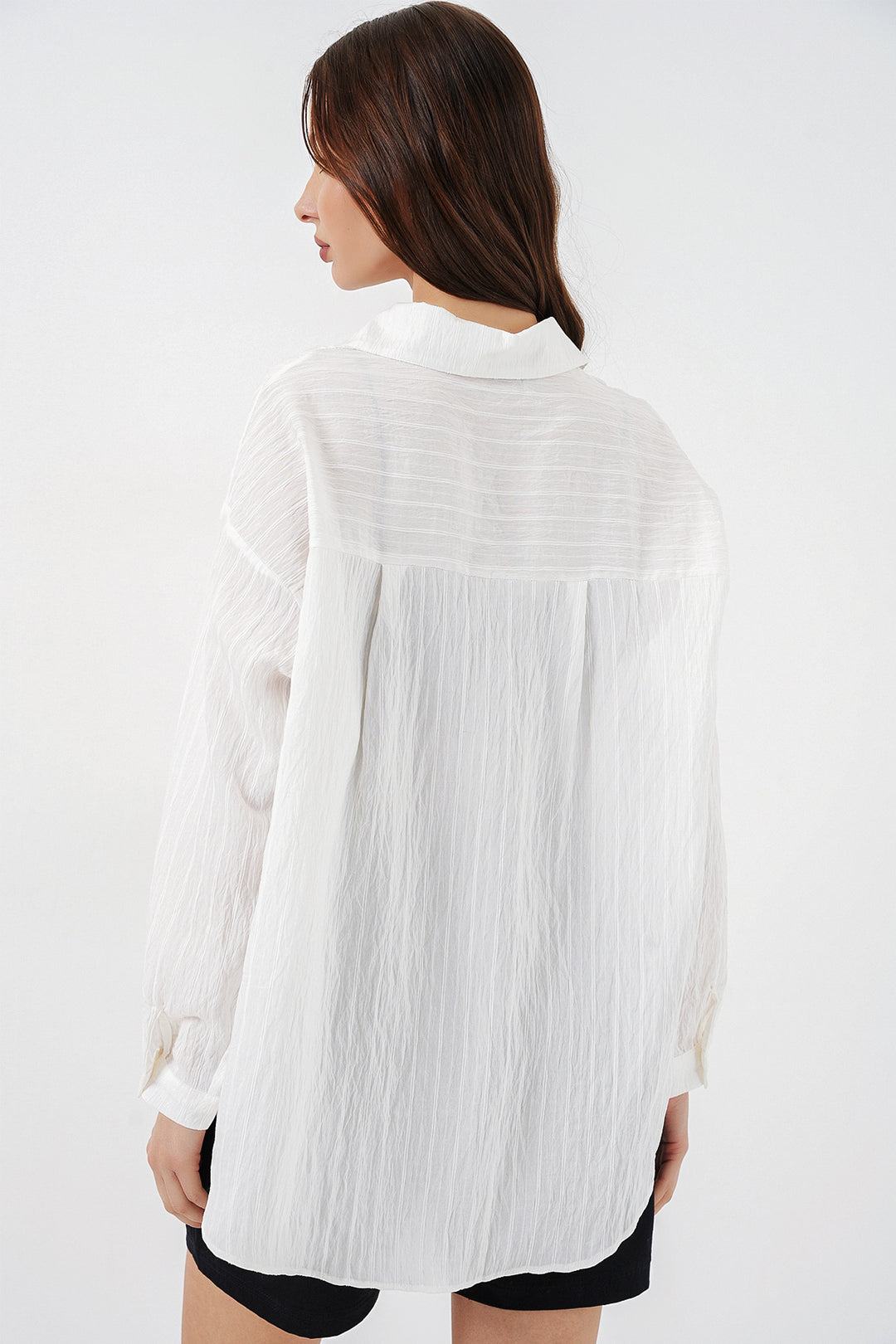 Bigdart Chemise oversize à rayures pour femme 20293 - Blanc