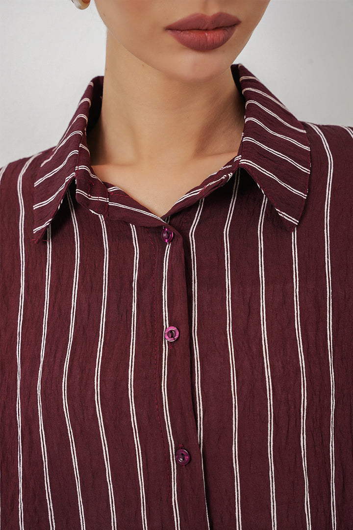 Bigdart Chemise oversize rayée pour femme 20293 - Bordeaux