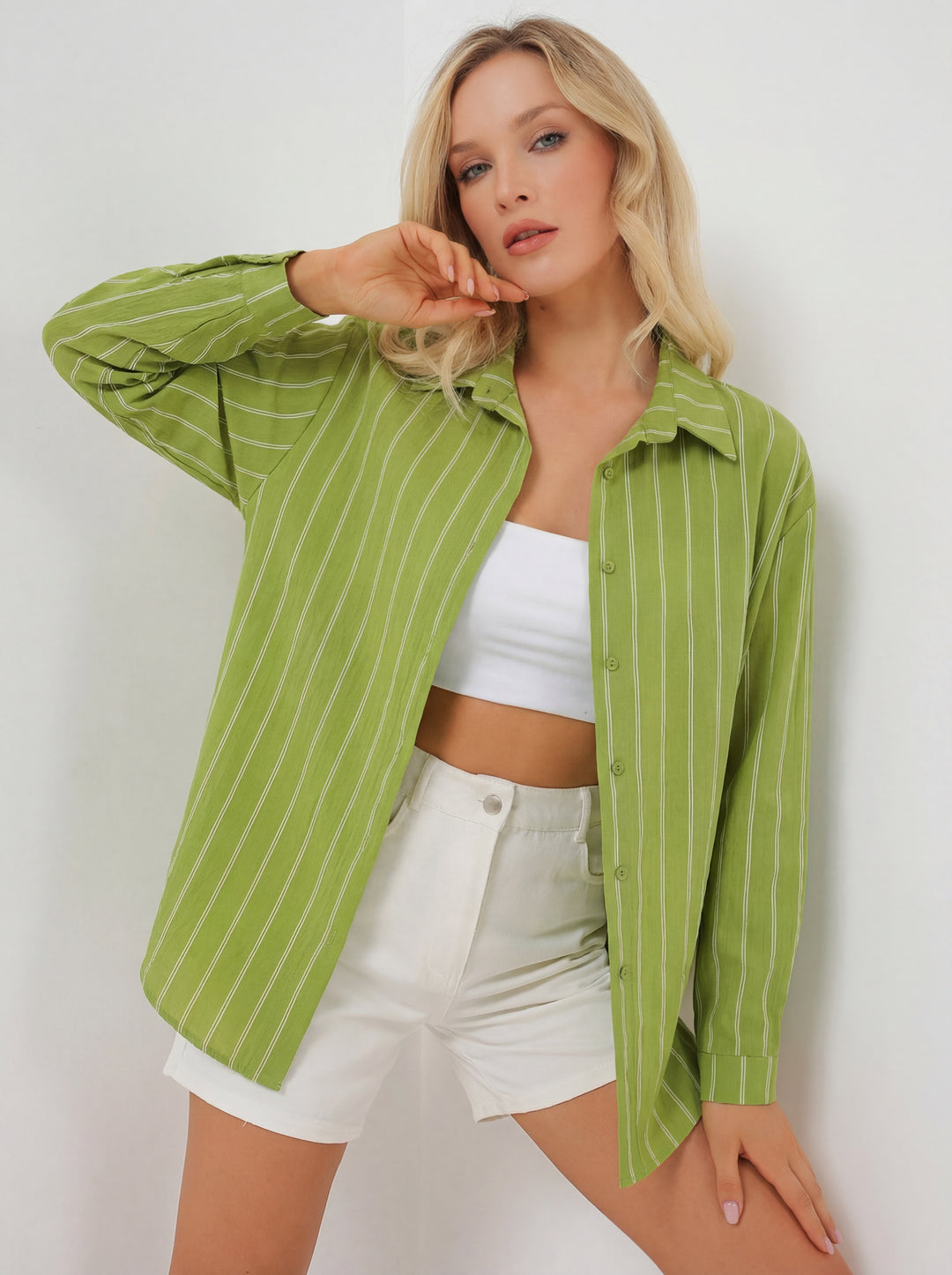 Bigdart Chemise oversize à rayures pour femme 20293 - e.Vert