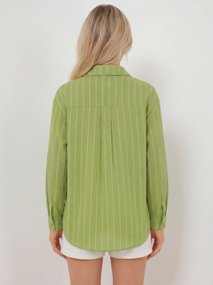 Bigdart Chemise oversize rayée pour femme 20293 - e.Vert