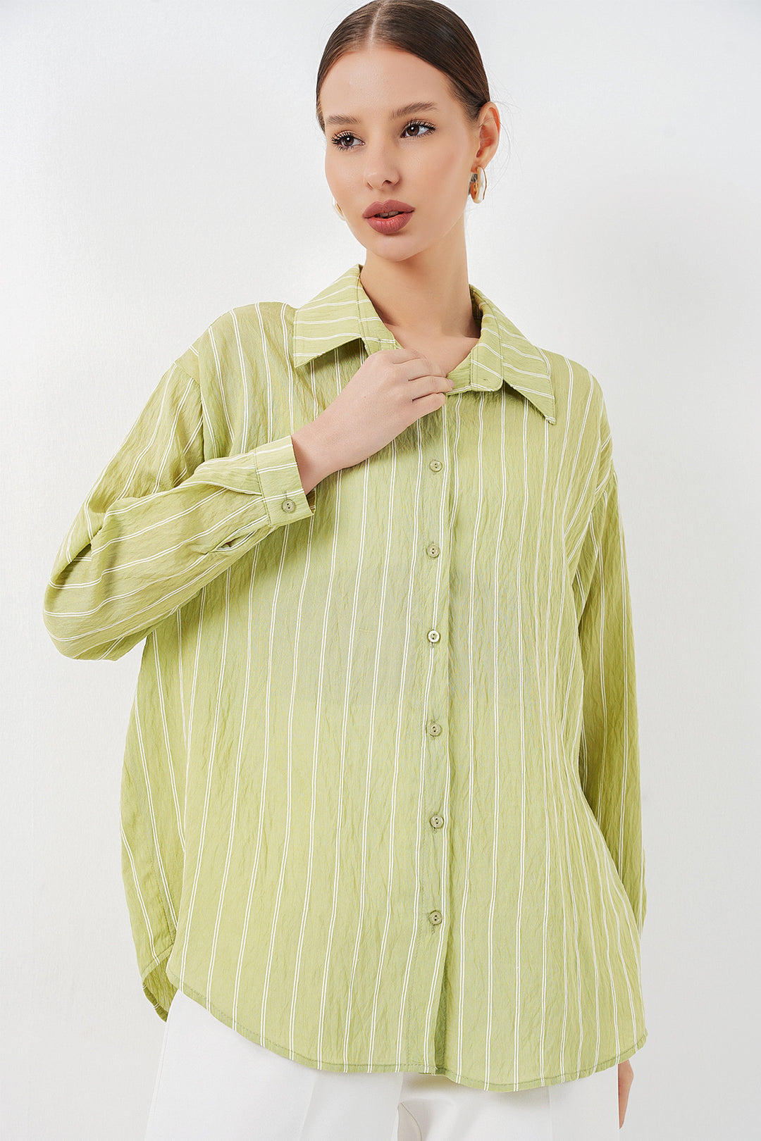 Bigdart Chemise oversize rayée pour femme 20293 - e.Vert