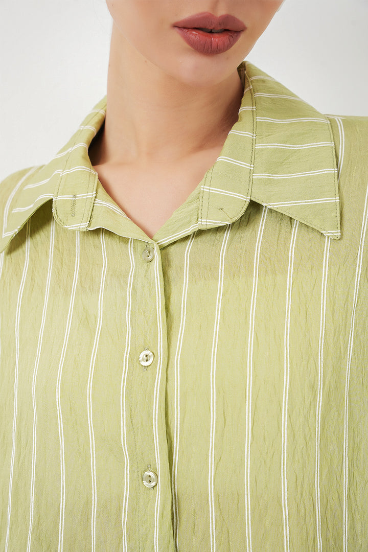 Bigdart Chemise oversize rayée pour femme 20293 - e.Vert