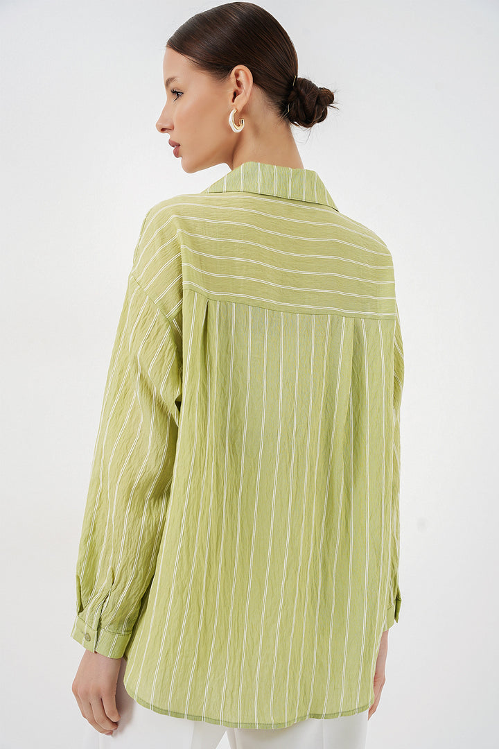Bigdart Chemise oversize rayée pour femme 20293 - e.Vert