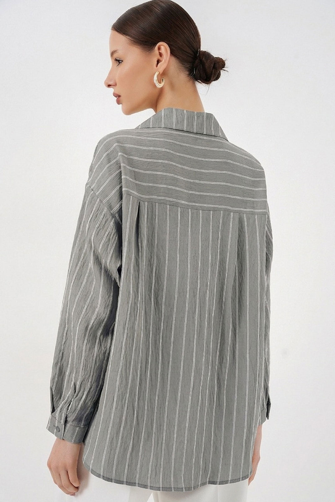 Bigdart Chemise oversize à rayures pour femme 20293 - Gris