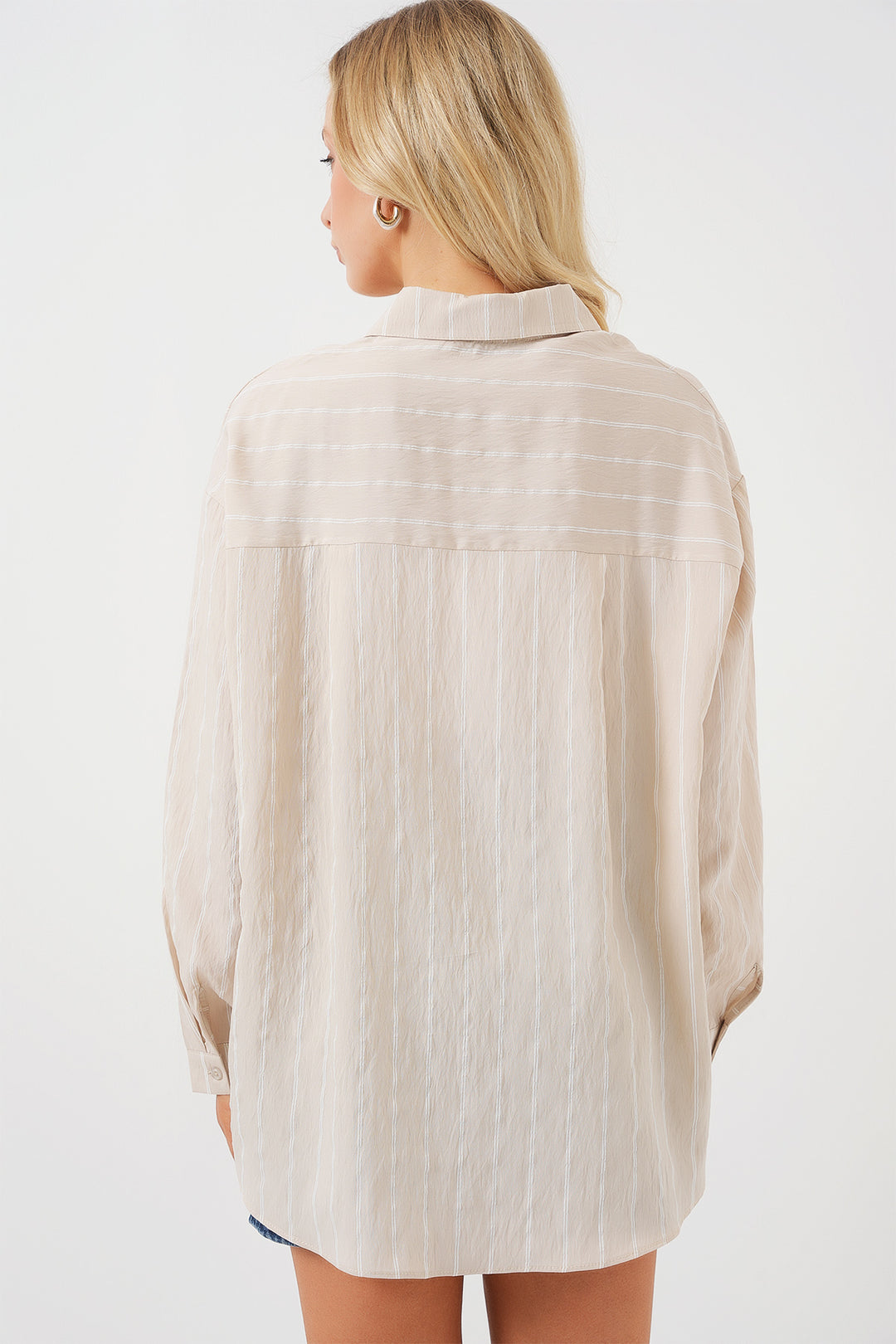 Bigdart Chemise Oversize Rayée pour Femme 20293 - Crème