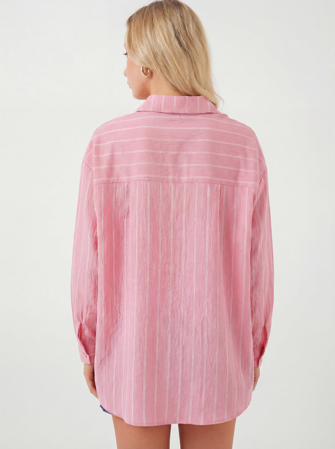 Bigdart Chemise Oversize Rayée pour Femme 20293 - Rose