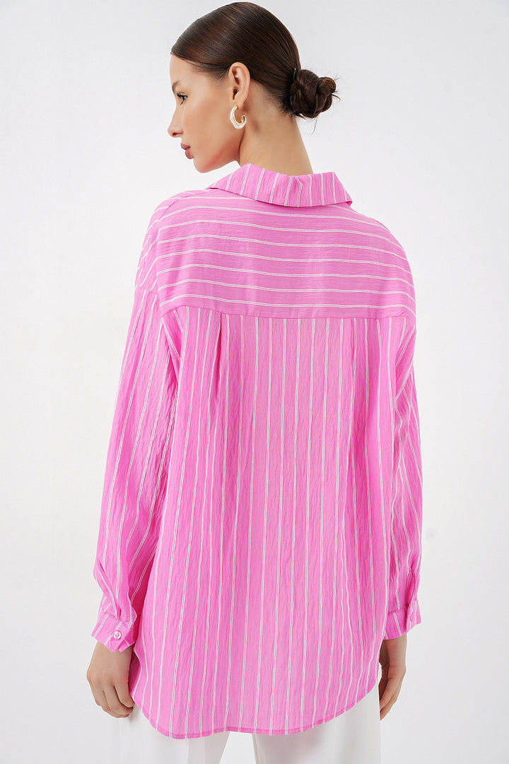 Bigdart Chemise Oversize Rayée pour Femme 20293 - Rose