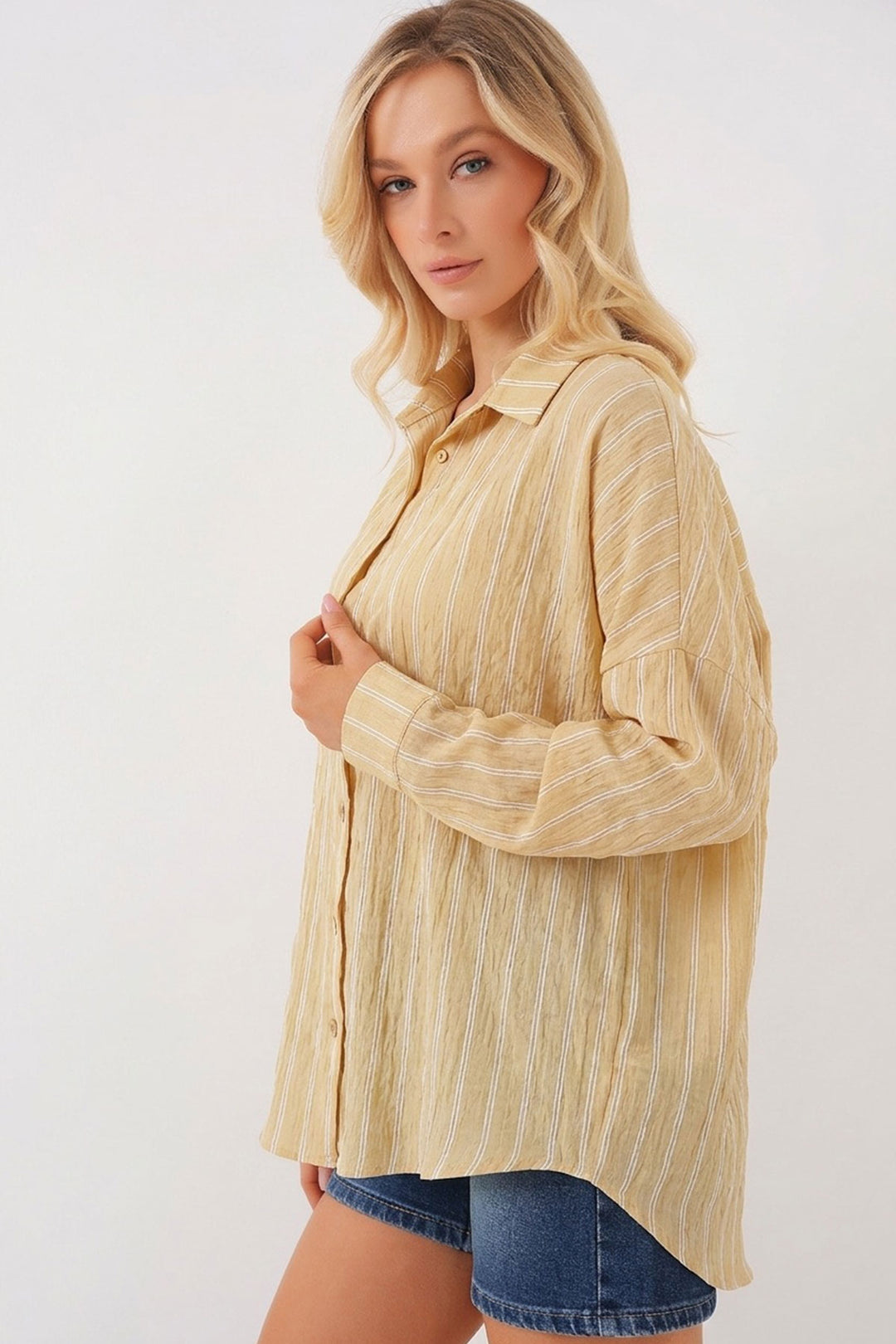 Bigdart Chemise oversize à rayures femme 20293 - Vison
