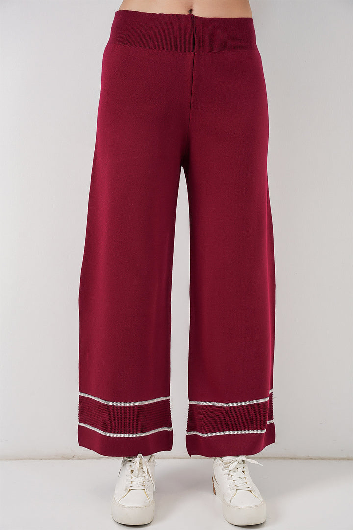Bigdart Ensemble Tricot Oversize Rayé pour Femmes 15957 - Bordeaux