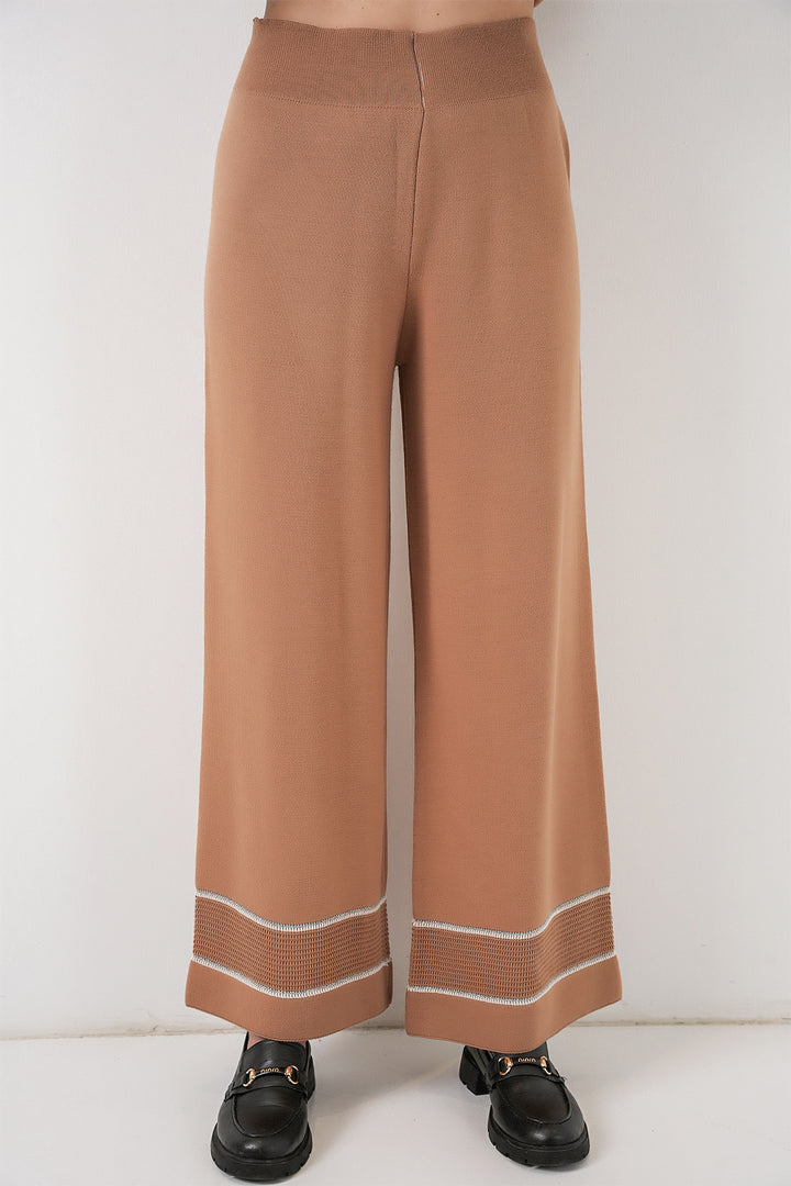 Bigdart Ensemble Tricot Oversize Rayé pour Femmes 15957 - Camel
