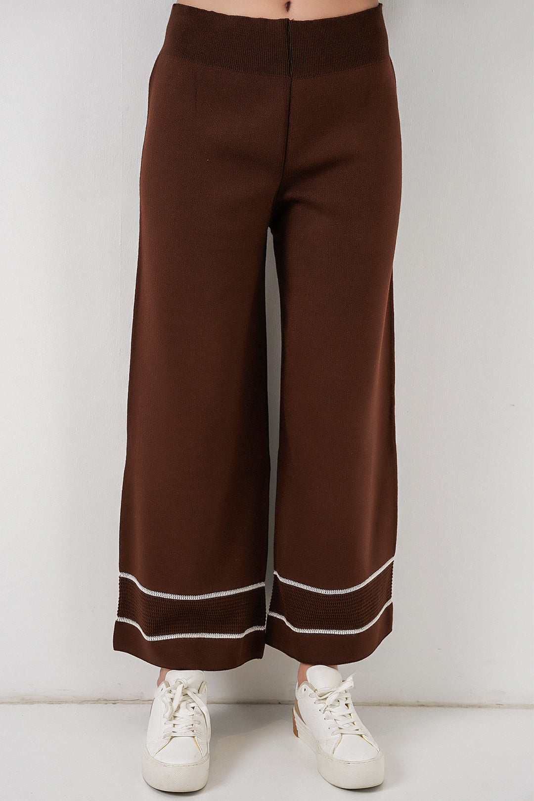 Bigdart Ensemble Tricot Oversize Rayé pour Femmes 15957 - Marron