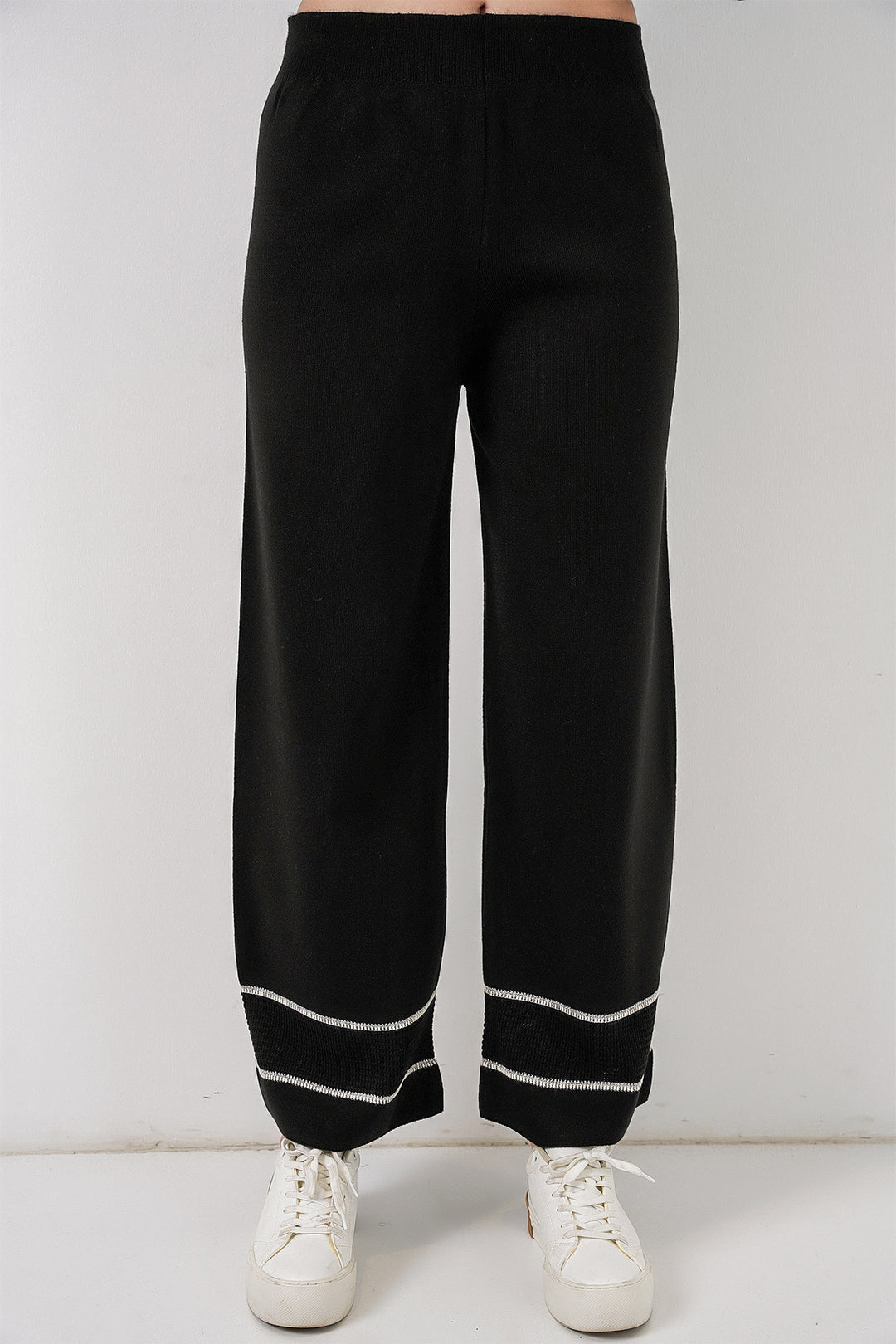 Bigdart Ensemble Tricot Oversize Rayé pour Femmes 15957 - Noir