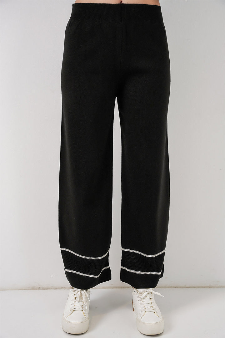 Bigdart Ensemble Tricot Oversize Rayé pour Femmes 15957 - Noir