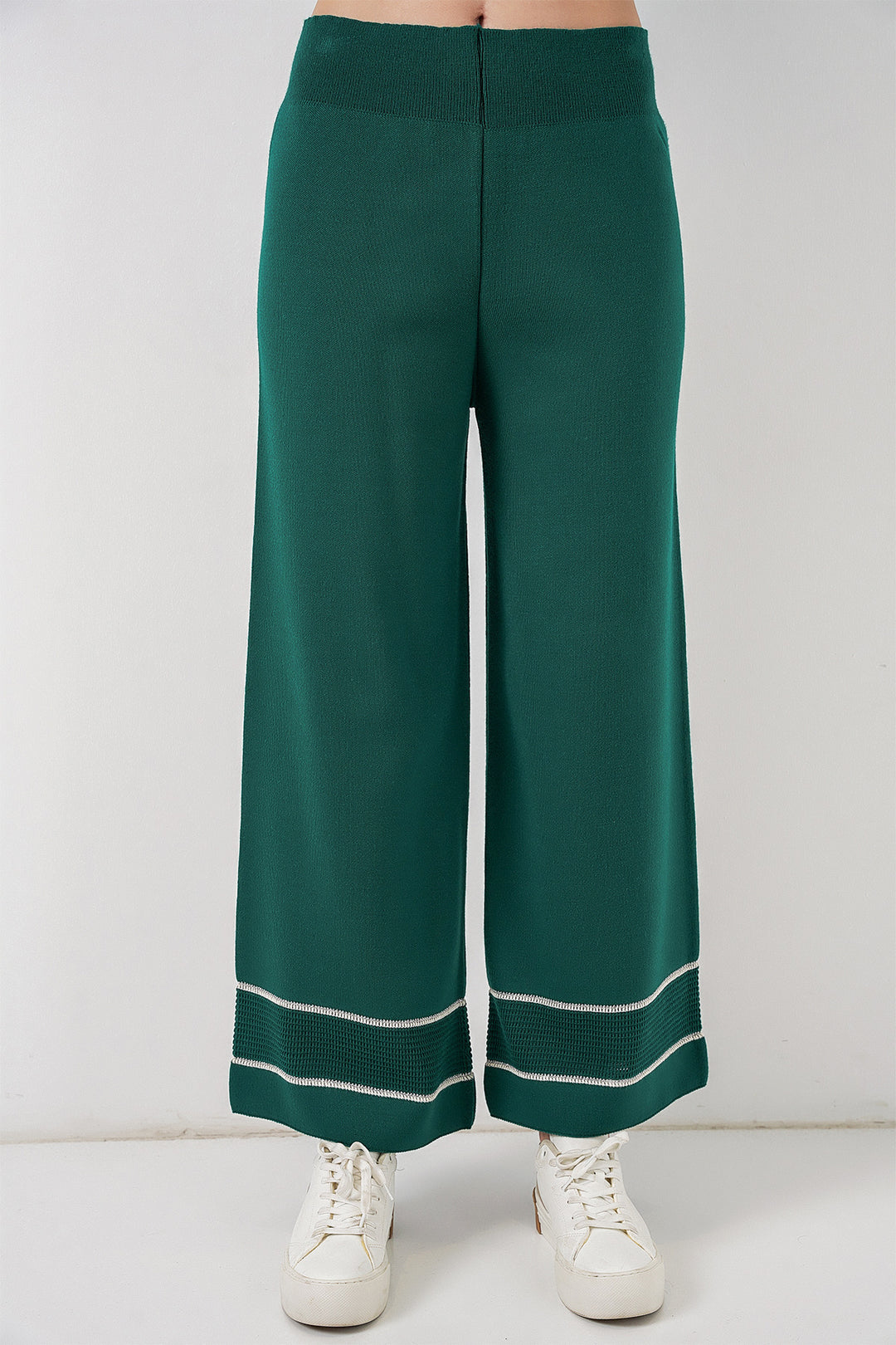 Bigdart Ensemble Tricot Oversize Rayé pour Femmes 15957 - Vert Émeraude