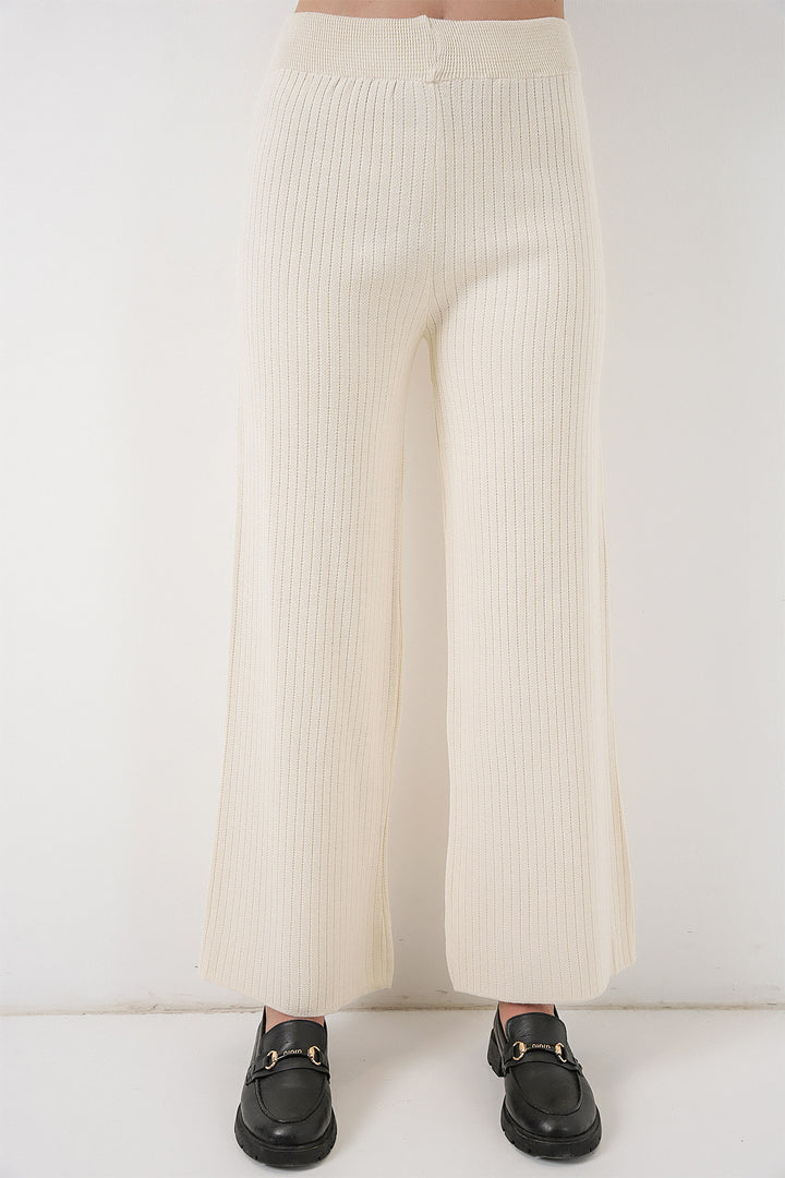 Bigdart Ensemble Tricot Oversize Rayé pour Femmes 15959 - Écru