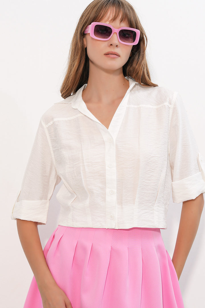 Bigdart Chemise courte oversize 20390 pour femme - Blanc