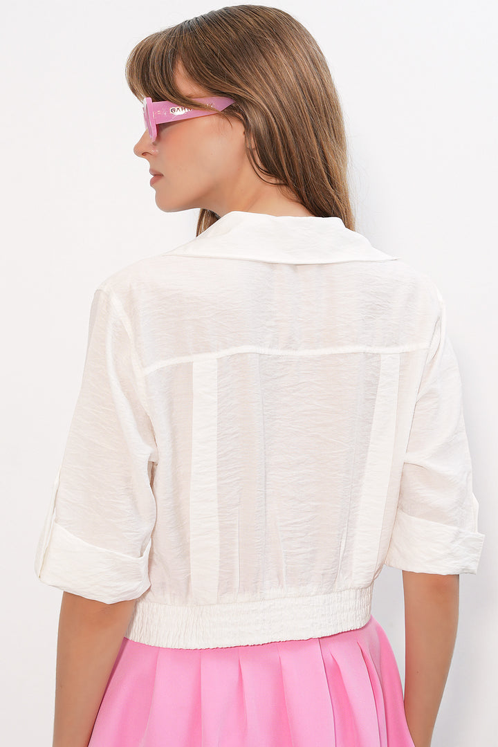 Bigdart Chemise courte oversize 20390 pour femme - Blanc