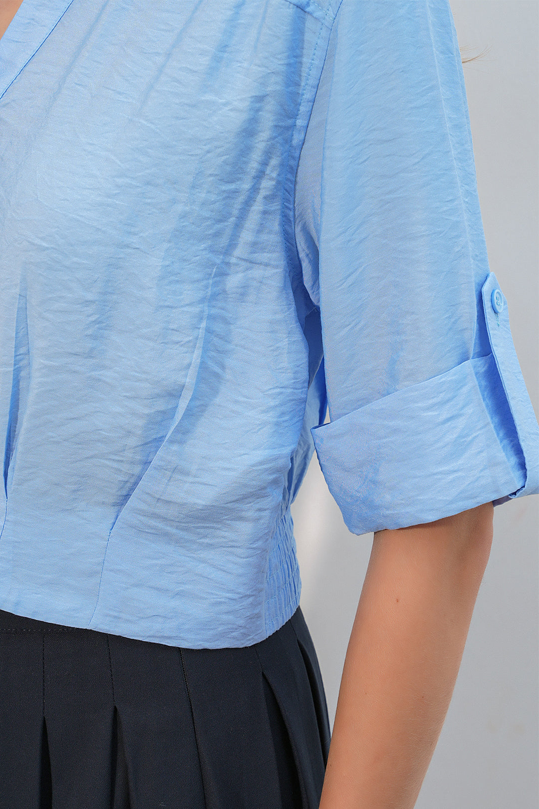Bigdart Chemise courte oversize 20390 pour femme - Bleu