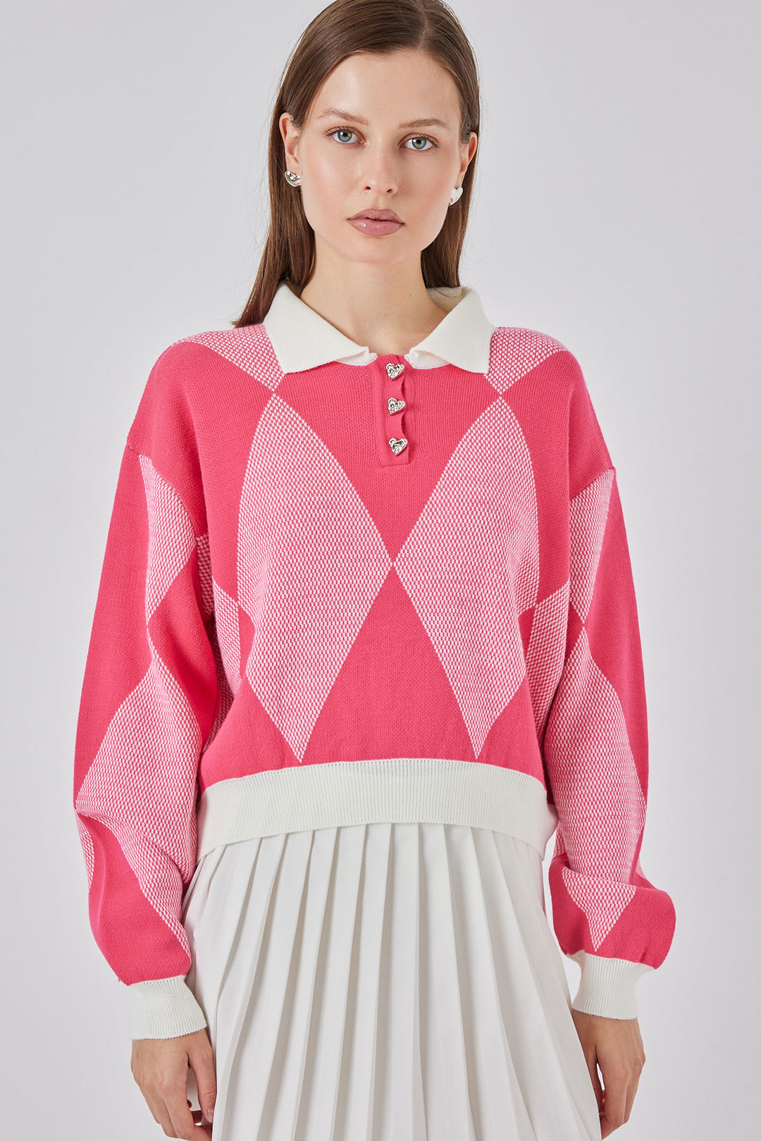 Bigdart Pull tricoté court pour femme 15936 - Rose clair